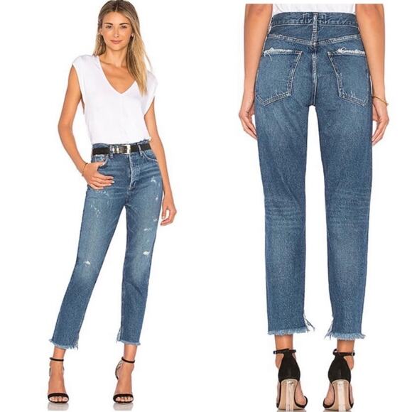 AGOLDE Jamie Straight Leg Crop Jeans Lowdown Size 24 - Picture 1 of 11